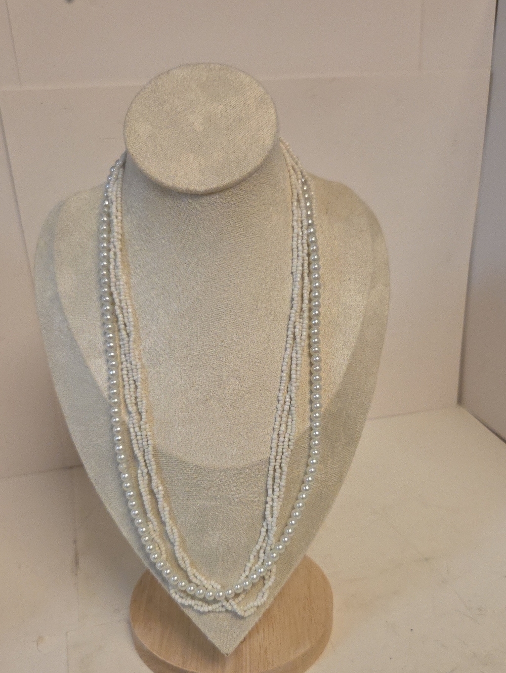 Vintage Multi-Strand Pearl and Seed Bead Statement Torsade Style [0160].